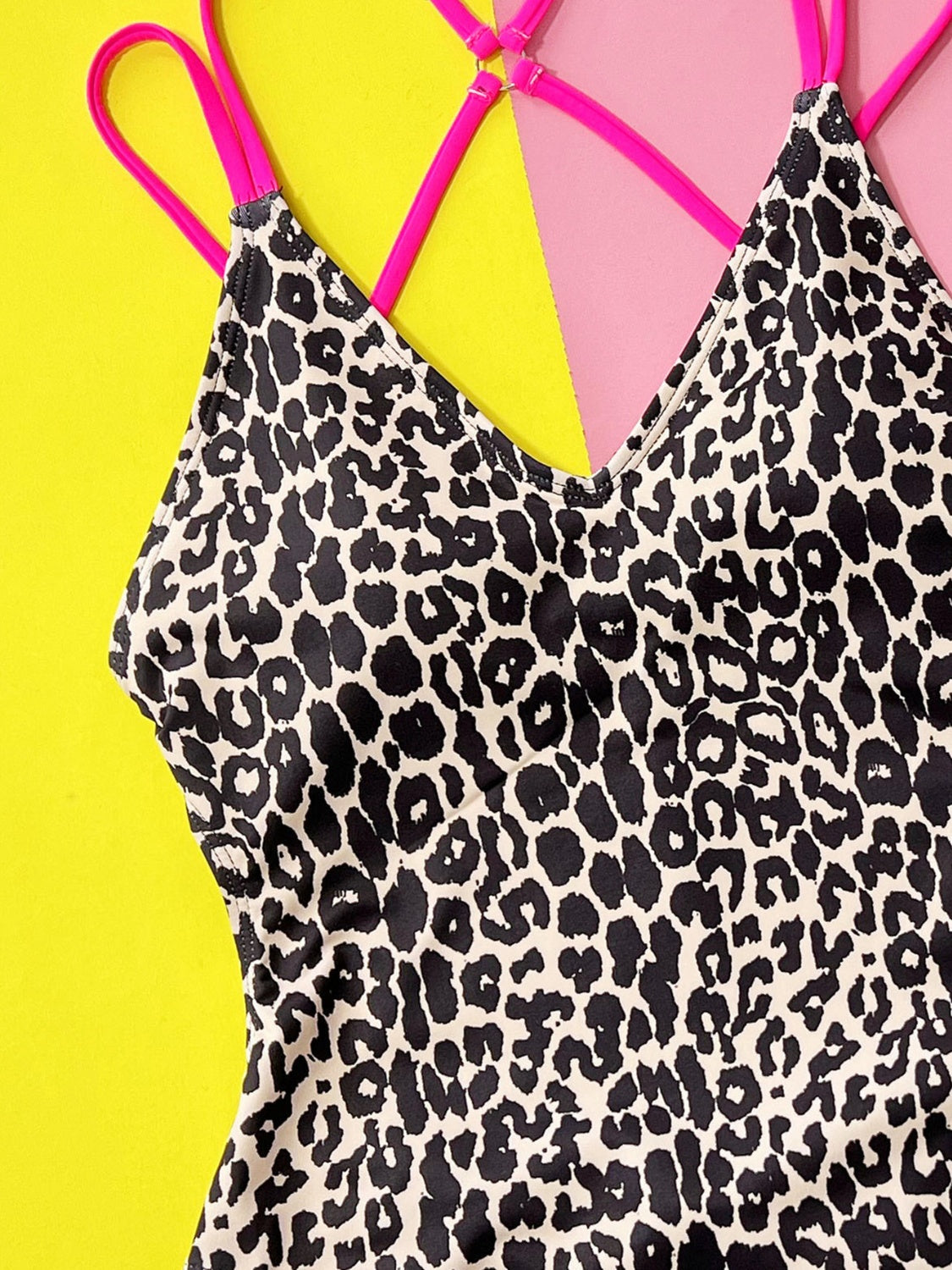 Leopard Plunge Spaghetti Strap One-Piece Swimwear - All Mine Now Clothing