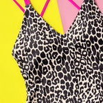 Leopard Plunge Spaghetti Strap One-Piece Swimwear - All Mine Now Clothing