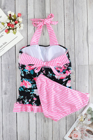 Mixed Print Tie-Back Two-Piece Swimsuit - All Mine Now Clothing