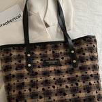 Heart Plaid PU Leather Strap Tote Bag - All Mine Now Clothing