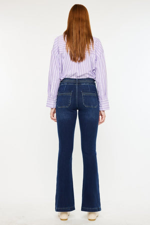 Kancan High Rise Double Waistband Flare Jeans - All Mine Now Clothing