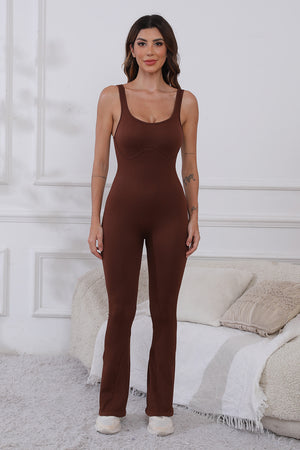 Scoop Neck Wide Strap Active Jumpsuit - All Mine Now Clothing