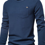 Men's Waffle-Knit Round Neck T-Shirt