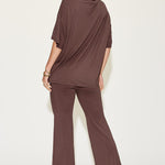 Basic Bae Full Size Bamboo Drop Shoulder T-Shirt and Flare Pants Set - All Mine Now Clothing