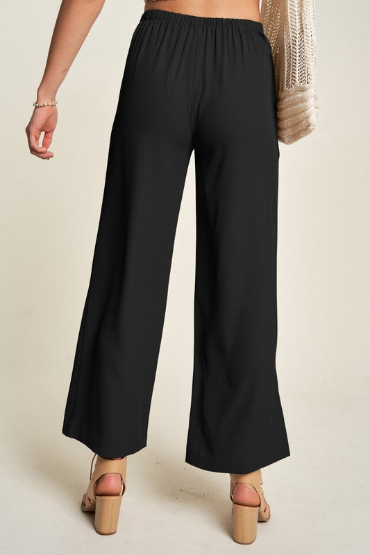 Davi & Dani Wide Leg Mid-Rise Pants - All Mine Now Clothing