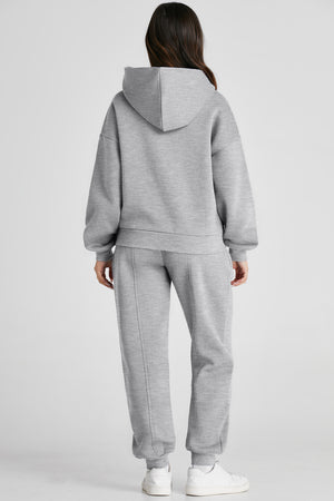 Dropped Shoulder Long Sleeve Hoodie and Pants Active Set - All Mine Now Clothing