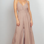 VERY J Sleeveless Ruched Wide Leg Jumpsuit - All Mine Now Clothing