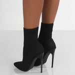 Mesh Point Toe Stiletto Boots - All Mine Now Clothing