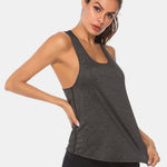 Full Size Scoop Neck Wide Strap Active Tank - All Mine Now Clothing