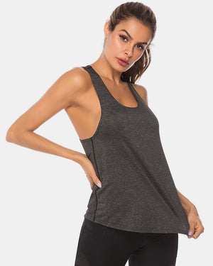 Full Size Scoop Neck Wide Strap Active Tank - All Mine Now Clothing