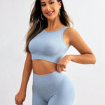 Round Neck Wide Strap Top and Shorts Active Set - All Mine Now Clothing