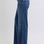 Judy Blue Full Size Raw Hem Mid Rise Jeans Trendsi