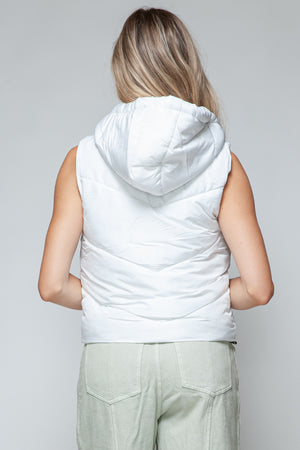 Snobbish Zip Up Quilted Hooded Vest - All Mine Now Clothing