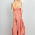 VERY J Sleeveless Ruched Wide Leg Jumpsuit - All Mine Now Clothing