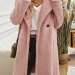 Devine Pocketed Long Sleeve Hooded Teddy Coat - All Mine Now Clothing