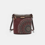 Nicole Lee USA Metallic Stitching Embroidery Inlaid Rhinestone Crossbody Bag - All Mine Now Clothing