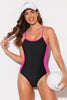 Contrast Spaghetti Strap One-Piece Swimsuit - All Mine Now Clothing