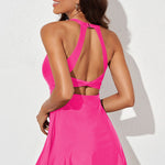 Halter Neck Open Back Swim Dress - All Mine Now Clothing