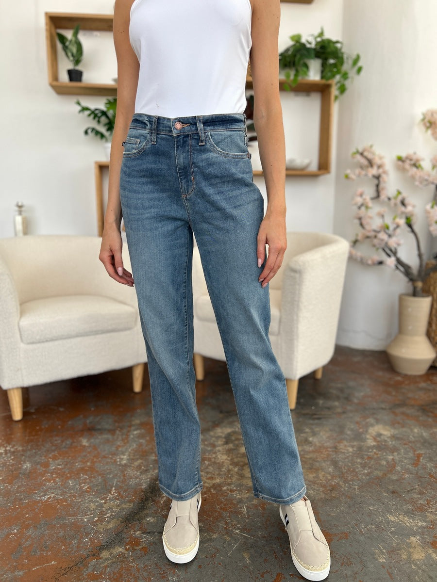 Judy Blue Full Size High Waist Straight Jeans - All Mine Now Clothing