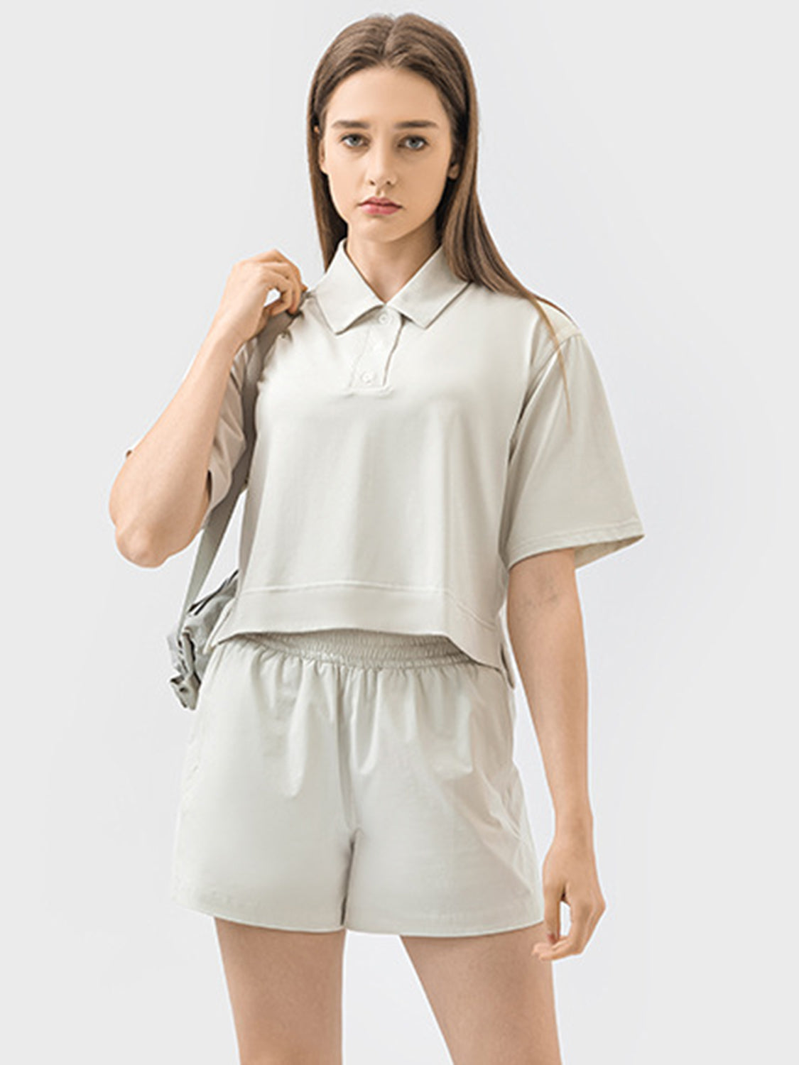 Millennia Half Button Short Sleeve Active T-Shirt - All Mine Now Clothing