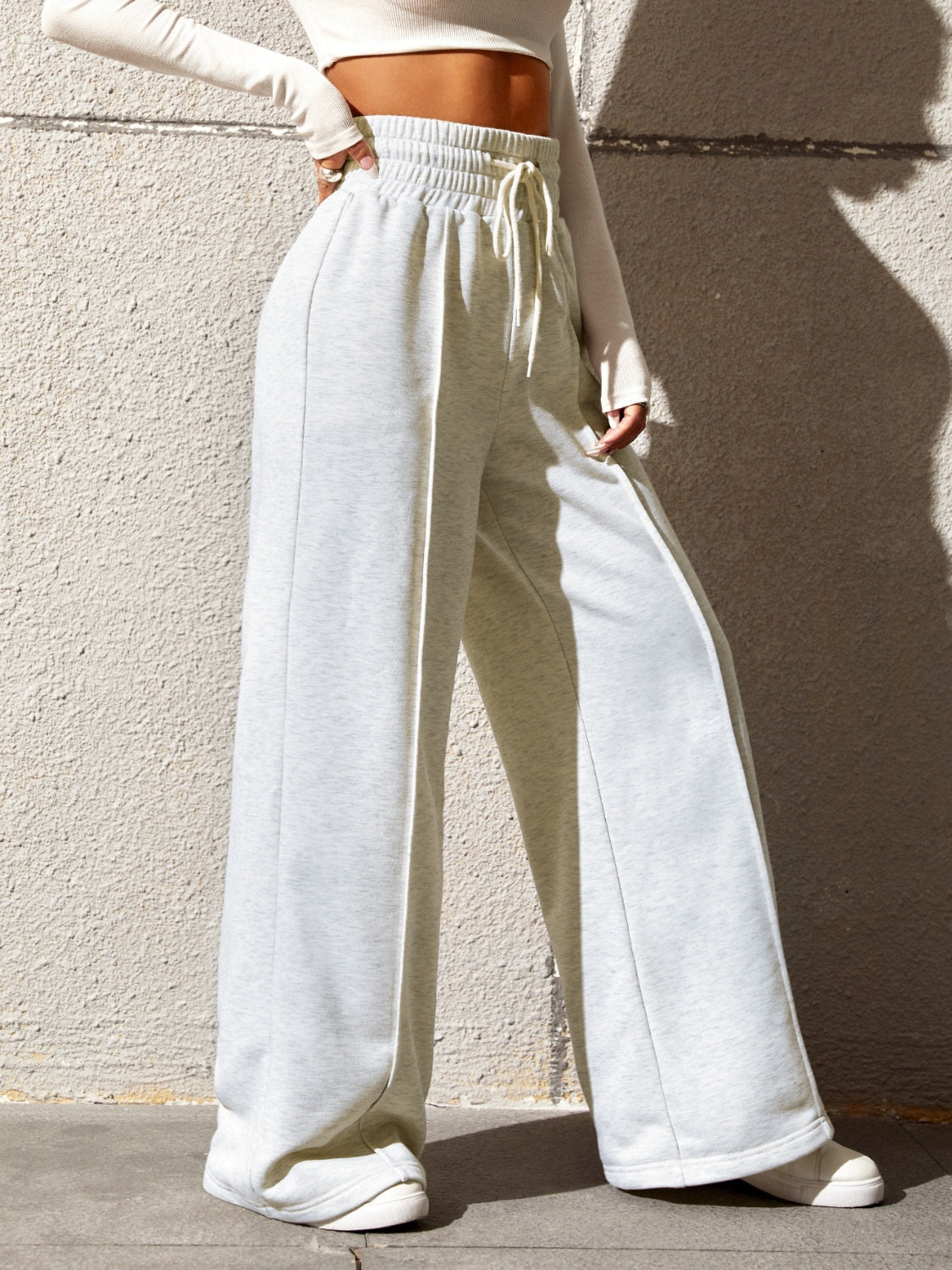 Honey Drawstring Elastic Waist Wide Leg Pants - All Mine Now Clothing