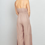 VERY J Sleeveless Ruched Wide Leg Jumpsuit - All Mine Now Clothing