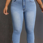 Side Slit Skinny Jeans with Pockets Trendsi