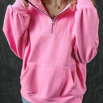 Half Zip Long Sleeve Sweatshirt - All Mine Now Clothing