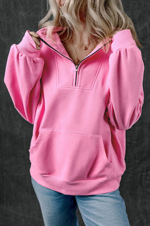 Half Zip Long Sleeve Sweatshirt - All Mine Now Clothing