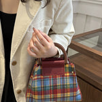 Contrast Plaid Trapezoid Shape Crossbody Bag - All Mine Now Clothing