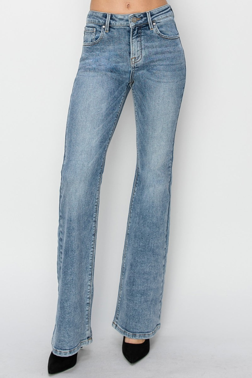 RISEN Full Size Mid Rise Bootcut Jeans - All Mine Now Clothing