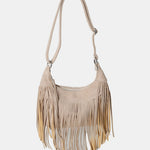 Suede Fringe Adjustable Strap Shoulder Bag - All Mine Now Clothing