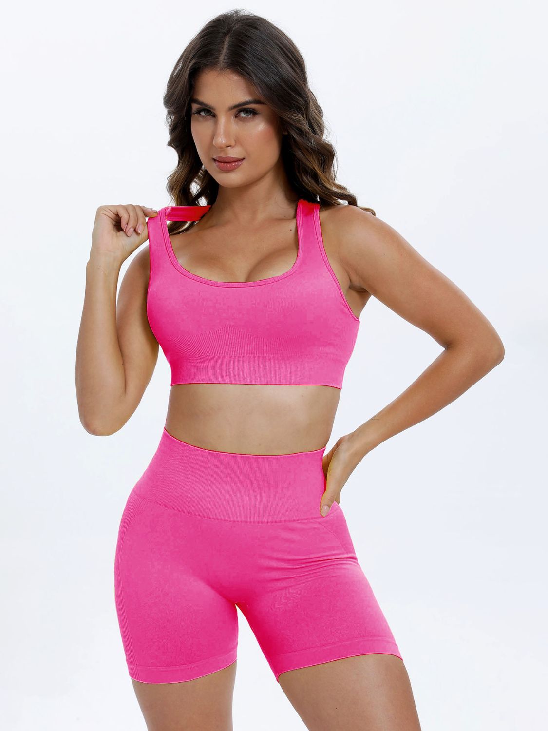 Scoop Neck Wide Strap Top and Shorts Active Set - All Mine Now Clothing