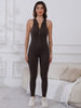 Half Zip Wide Strap Active Jumpsuit - All Mine Now Clothing