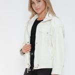 How Dare U Drawstring Hem PU Leather Zip Up Jacket - All Mine Now Clothing