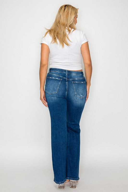 bytos Full Size High Rise Bootcut Jeans with Pockets - All Mine Now Clothing