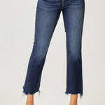 Risen Full Size Frayed Hem Cropped Straight Jeans Trendsi