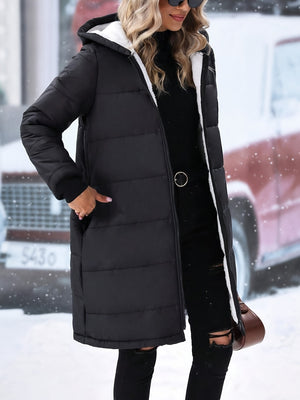 Plus Size Zip Up Hooded Winter Coat - All Mine Now Clothing