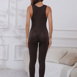 Half Zip Wide Strap Active Jumpsuit - All Mine Now Clothing