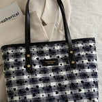 Heart Plaid PU Leather Strap Tote Bag - All Mine Now Clothing