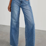 Raw Hem Wide Leg Jeans with Pockets Trendsi