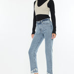 Kancan Raw Hem High Rise Straight Jeans - All Mine Now Clothing