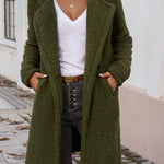 Devine Pocketed Long Sleeve Hooded Teddy Coat - All Mine Now Clothing