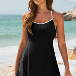 Contrast Trim Scoop Neck One-Piece Swimwear - All Mine Now Clothing