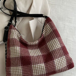 Plaid Adjustable Strap Handbag - All Mine Now Clothing