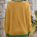 Lovelet Contrast Round Neck Long Sleeve Sweatshirt - All Mine Now Clothing