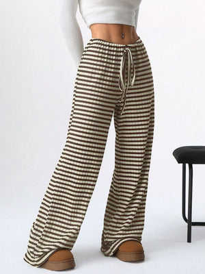 Tied Striped Wide Leg Pants - All Mine Now Clothing