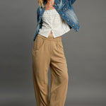 Umgee Elastic Waist Baggy Fit Pants with Pockets - All Mine Now Clothing