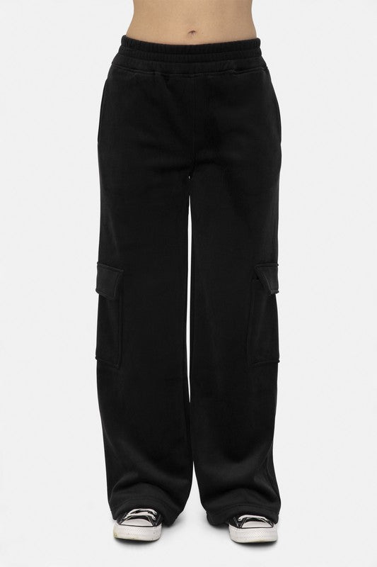 Mono B Elastic Waist Corduroy Cargo Pants - All Mine Now Clothing