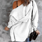 Open Front Hooded Faux Fur Outwear with Pockets - All Mine Now Clothing